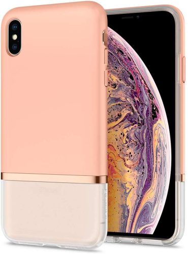 Spigen La Manon Jupe iPhone Xs Max hátlap, tok, világos rózsaszín