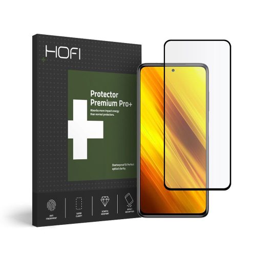 Hofi Glass Pro+ Xiaomi Poco X3 NFC Full Glue kijelzővédő edzett üvegfólia (tempered glass) 9H keménységű, fekete