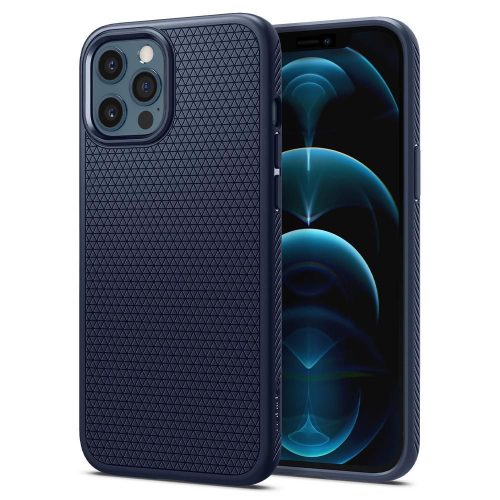 Spigen Liquid Air iPhone 12/12 Pro hátlap, tok, sötétkék