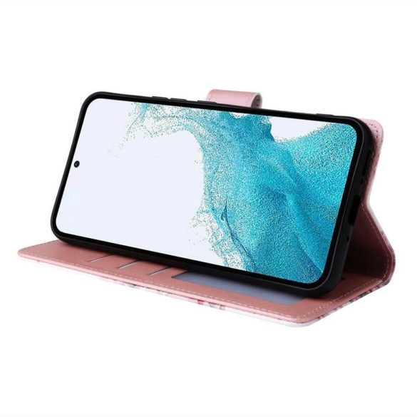 Tech-Protect Wallet Samsung Galaxy A25 5G oldalra nyíló tok, márvány mintás, rózsaszín