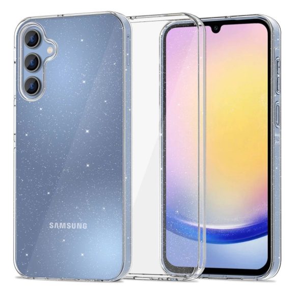 Tech-Protect Flexair Samsung Galaxy A25 5G csillámos szilikon hátlap, tok, átlátszó