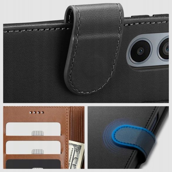 Tech-Protect Wallet Samsung Galaxy A55 5G oldalra nyíló tok, barna