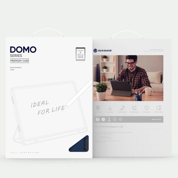 Ducis Domo Flip Smart sleep case Xiaomi Pad 6/6Pro oldalra nyíló tok, sötétkék