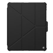   Nillkin Bumper Leather Case iPad Air 13 (2024) ütésálló, oldalra nyíló bőr tok, fekete