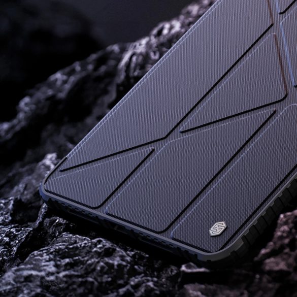 Nillkin Bumper Leather Case iPad Air 13 (2024) ütésálló, oldalra nyíló bőr tok, fekete