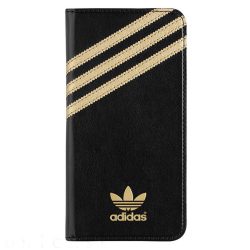   Adidas Original Booklet Case iPhone 6 Plus/6S Plus oldalra nyíló tok, fekete-arany