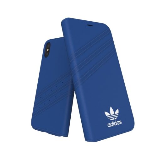 Adidas Originals Gazelle Booklet iPhone X/Xs oldalra nyíló tok, kék-fehér