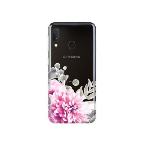 Casegadget Samsung Galaxy A20e rózsaszín virág mintás, hátlap, tok, színes