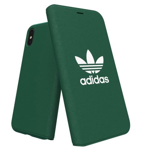 Adidas Original Adicolor Booklet iPhone X/Xs oldalra nyíló tok, zöld