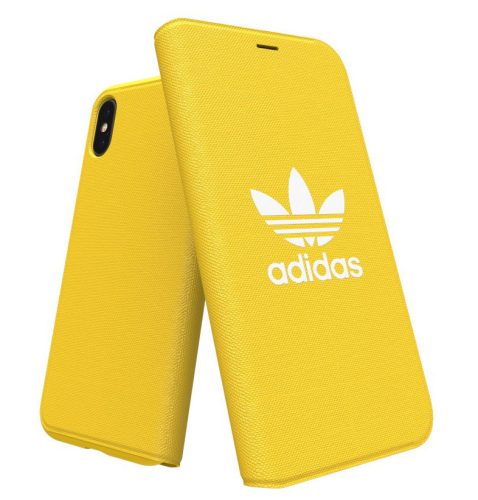 Adidas Original Adicolor Booklet iPhone X/Xs oldalra nyíló tok, sárga