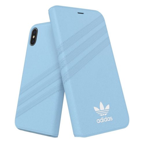 Adidas Original Booklet Case Gazelle iPhone X/Xs oldalra nyíló tok, világoskék