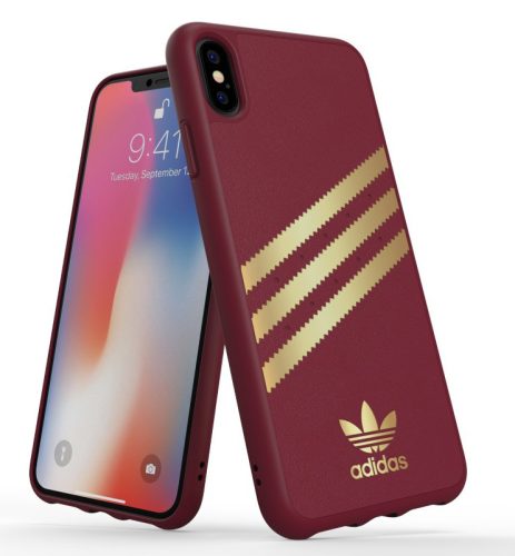 Adidas Original Gazelle iPhone Xs Max hátlap, tok, bordó-arany