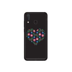   Casegadget Samsung Galaxy A20e virág szív bl mintás, hátlap, tok, színes