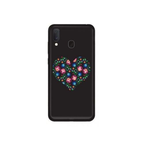 Casegadget Samsung Galaxy A20e virág szív bl mintás, hátlap, tok, színes