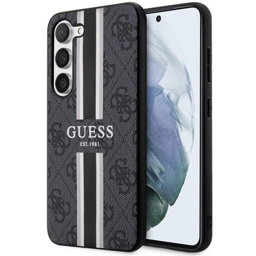 Guess GUHCS23SP4RPSK Samsung Galaxy S23 hátlap, tok 4G Printed Stripe, fekete