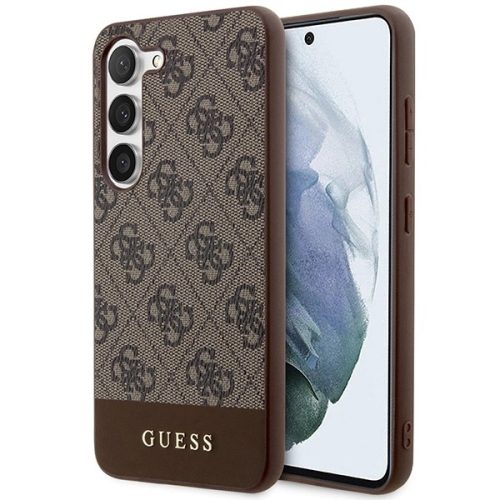 Guess GUHCS23MG4GLBR Samsung Galaxy S23 Plus hátlap, tok 4G Stripe Collection, barna