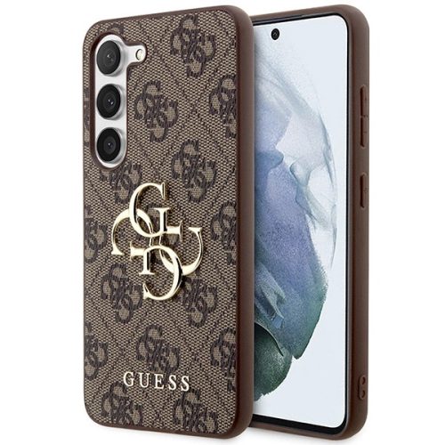 Guess GUHCS23FE4GMGBR Samsung Galaxy S23 FE S711 hátlap, tok 4G Big Metal Logo, barna