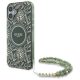 Guess GUHMP16SHCPOFPA iPhone 16 6.1" tok, zöld hardcase IML Flowers Allover Electro With Pearl Strap MagSafe