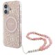 Guess GUHMP16MHCPOFPP iPhone 16 Plus 6.7" tok, rózsaszín hardcase IML Flowers Allover Electro With Pearl Strap MagSafe