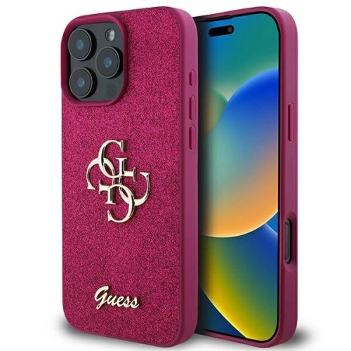 Guess GUHCP16LHG4SGU iPhone 16 Pro 6.3" tok, lila hardcase Glitter Script Big 4G