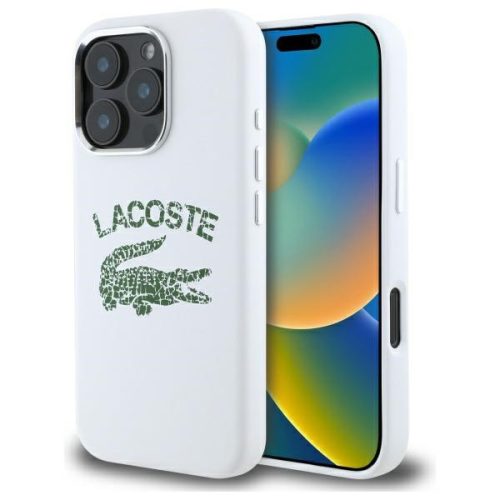 Lacoste LCHMP16LUCRH iPhone 16 Pro 6.3", tok, farine hardcase Silicone Cracked Logo MagSafe