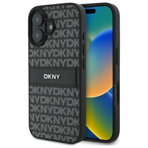 DKNY DKHCP16SPRTHSLK iPhone 16 6.1", tok, fekete Texture Pattern Tonal Stripe