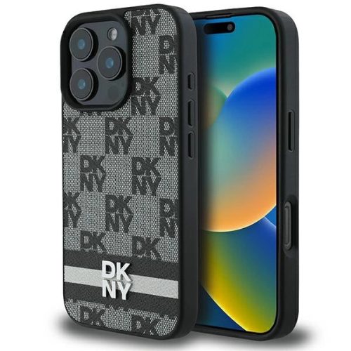 DKNY DKHCP16XPCPTSSK iPhone 16 Pro Max 6,9" tok, fekete Checketok, piros Pattern & Printed Stripes