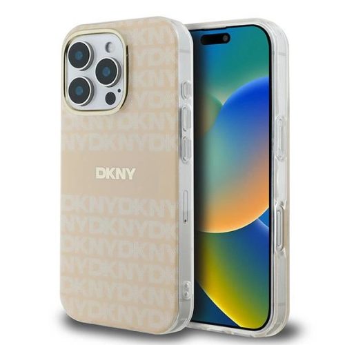 DKNY DKHMP16XHRHSEP iPhone 16 Pro Max 6.9" tok, rózsaszín hardcase Repeat Texture Pattern With Stripe