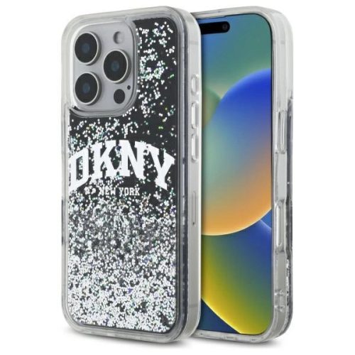 DKNY DKHCP16XLBNAEK iPhone 16 Pro Max, 6.9" tok, fekete Liquid Glitter Arch Logo