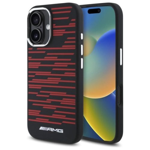 AMG AMHMP16S24SSRRK iPhone 16 6.1", tok, fekete Silicone Graphics MagSafe