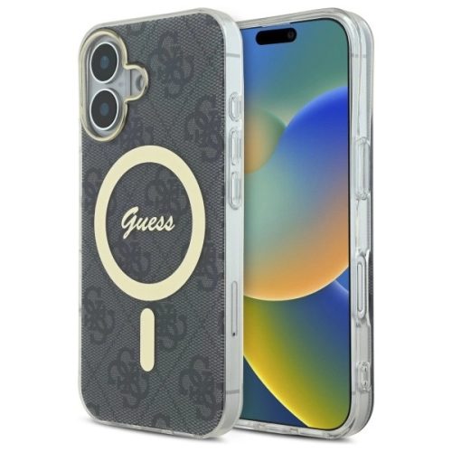 Guess GUHMP16MH4STK iPhone 16 Plus 6.7", tok, fekete IML 4G MagSafe