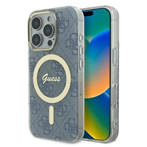 Guess GUHMP16LH4STB iPhone 16 Pro 6.3" tok, kék hardcase IML 4G MagSafe