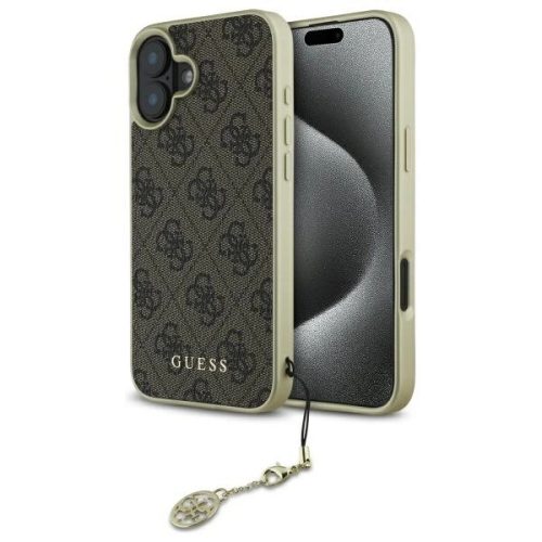 Guess GUHCP16SGF4GBR iPhone 16 6.1", tok, barna hardcase 4G Charms Collection