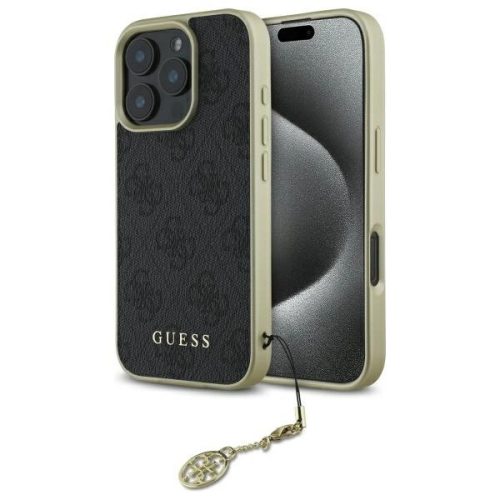 Guess GUHCP16LGF4GGR iPhone 16 Pro 6.3", tok, fekete 4G Charms Collection