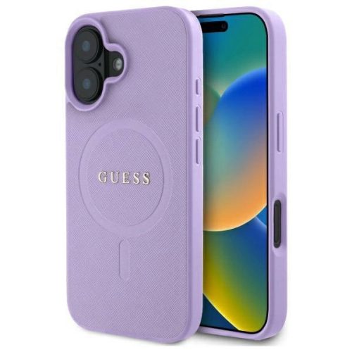 Guess GUHMP16SPSAHMCU iPhone 16 6.1", tok, lila hardcase Saffiano MagSafe