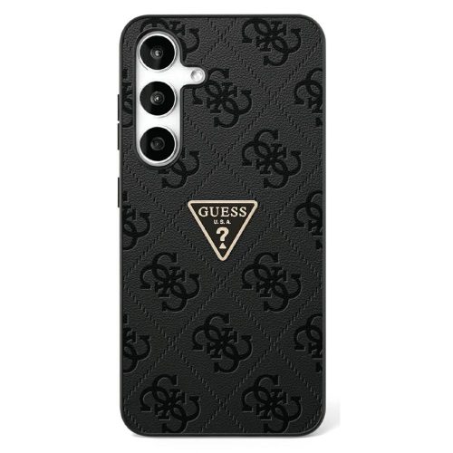 Guess Hot Stamp 4G Pattern Triangle Metal Logo Samsung Galaxy S25 Ultra tok, fekete