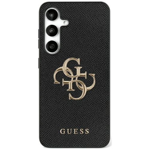 GUESS hátlap, tok SAMSUNG S25 Ultra GUHCS25LPGT4MBK (PU Grained Big 4G and Classic Logo) tok, fekete