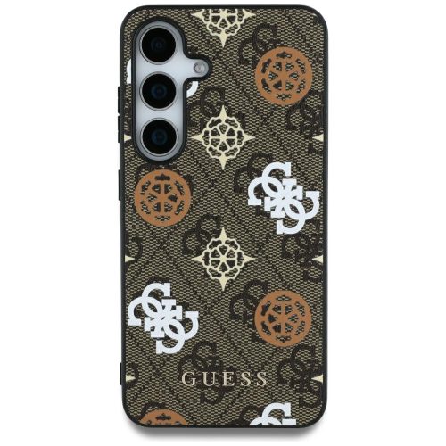 Guess 4G Printed Colored Peony Pattern MagSafe Samsung Galaxy S25 Ultra tok, barna