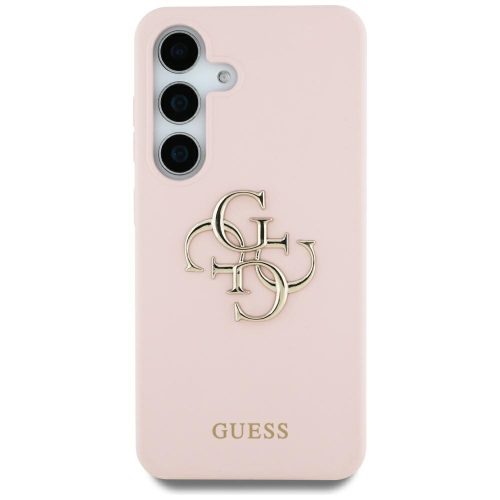 Guess Silicone Big 4G Logo Bottom Script Samsung Galaxy S25 Ultra tok, rózsaszín