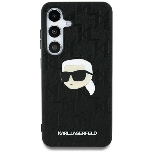 KARL LAGERFELD hátlap, tok SAMSUNG S25 Ultra KLHCS25LPGKLKIPK (PU Monogram K. Head Pin) tok, fekete