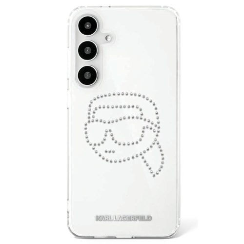 KARL LAGERFELD hátlap, tok SAMSUNG S25 KLHCS25SHKHDCELT (IML Rhinestones K Head) tok, átlátszó