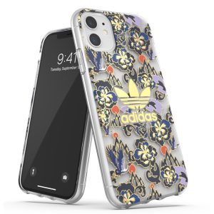 Adidas Original Clear Case Birds and Flowers iPhone 11 hátlap, tok, mintás, átlátszó-színes