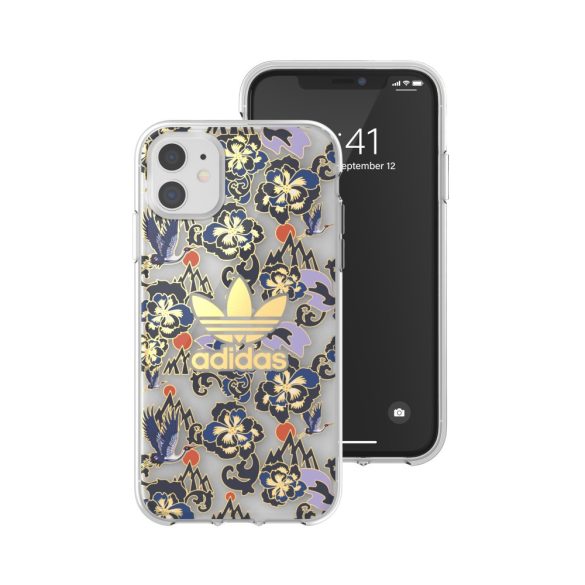 Adidas Original Clear Case Birds and Flowers iPhone 11 hátlap, tok, mintás, átlátszó-színes