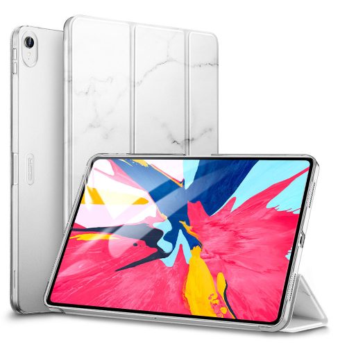 ESR iPad Pro 11 (2018) Marble oldalra nyíló okos tok, fehér