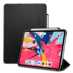   ESR iPad Pro 12.9 (2018) Yippee Pencil Holder oldalra nyíló okos tok, érintőceruza tartóval, fekete