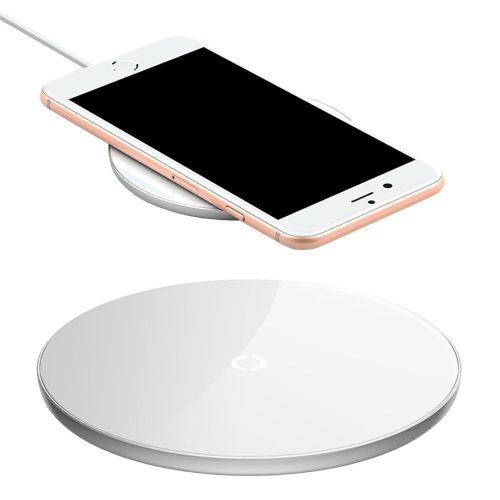 Baseus Simple Stylish Wireless Charger, univerzális asztali vezeték nélküli töltő, 2A, 10W, fehér