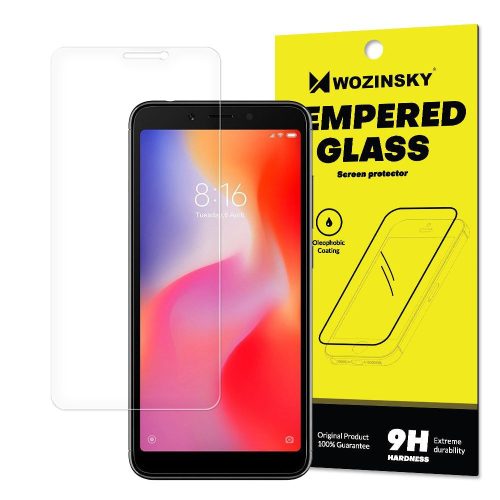 Wozinsky Xiaomi Redmi 6/6A kijelzővédő edzett üvegfólia (tempered glass) 9H keménységű (nem teljes kijelzős 2D sík üvegfólia), átlátszó