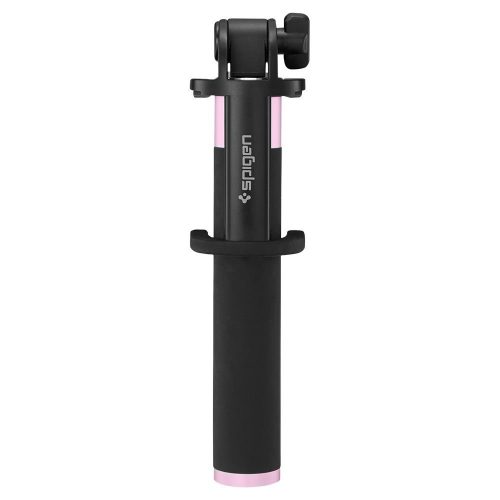 Spigen S530w Bluetooth selfie stick, szelfi bot, 100cm, távirányítóval, fekete-rozé arany