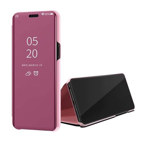 Clear View Case cover Samsung Galaxy S9 oldalra nyíló tok, rozé arany