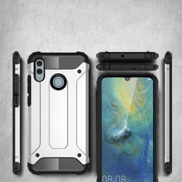 Hybrid Armor Tough Rugged Huawei P Smart (2019) ütésálló hátlap, tok, ezüst